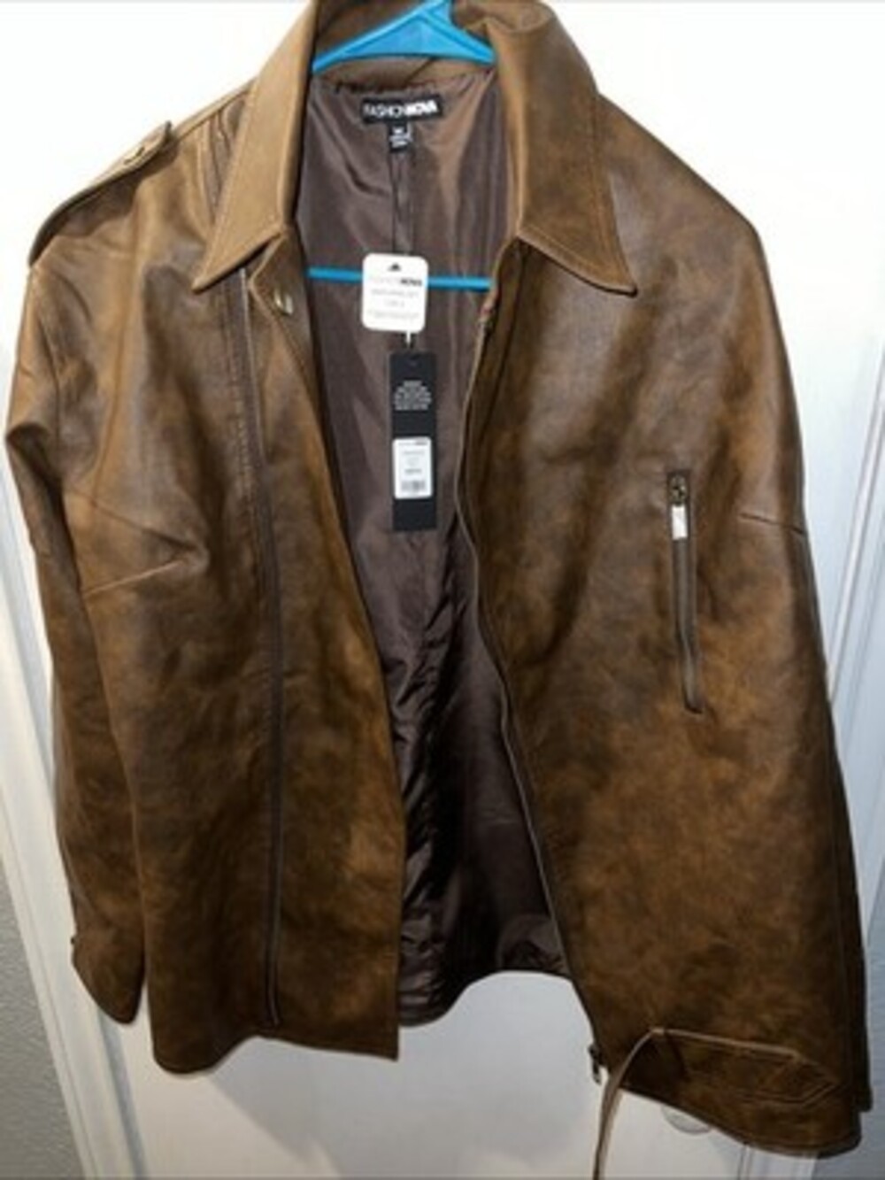 Fashion Nova Crossin Paths Faux Leather Jacket Medium